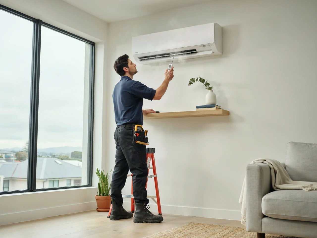Heat pump installation in a Auckland home